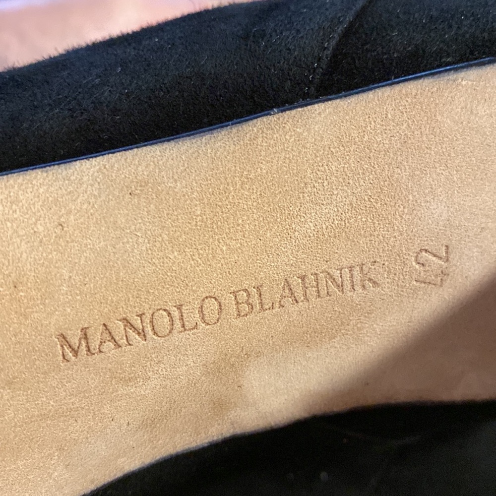 Manolo Blahnik black suede slouch knee high boots size 42 - Picture 2 of 8